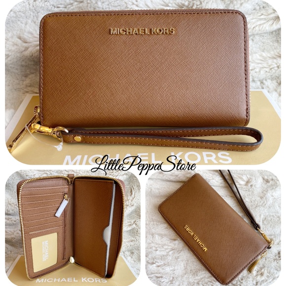 MICHAEL KORS JST MF WALLET WRISTLET LUGGAGE - Picture 1 of 5